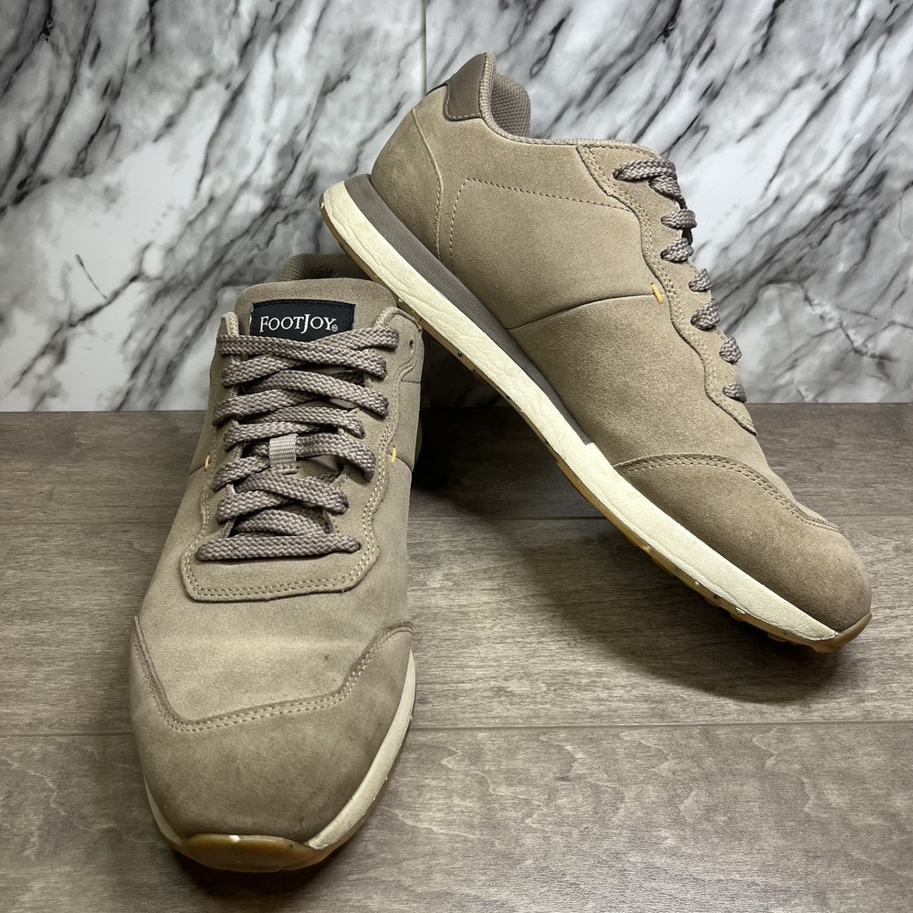 Footjoy Contour Jogger Spikeless Golf Shoes Beige Walking Sneakers Size 9.5 Men